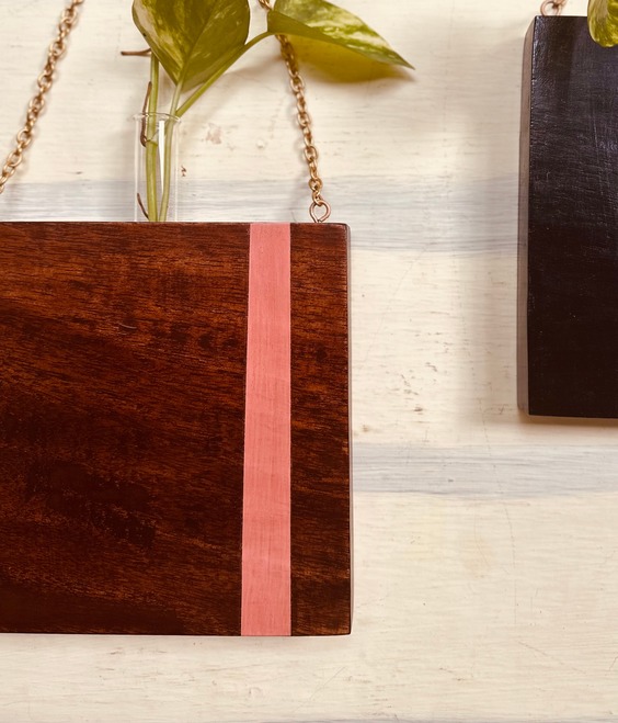 Handmade “Square”-shaped Wooden Hanging Planter brio Art House