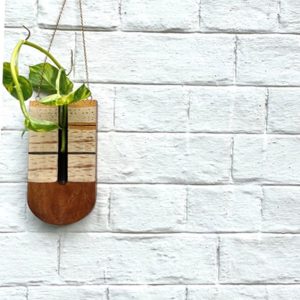 U-shaped-Wooden-hanging-Planter