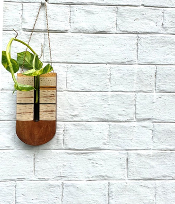 U-shaped-Wooden-hanging-Planter