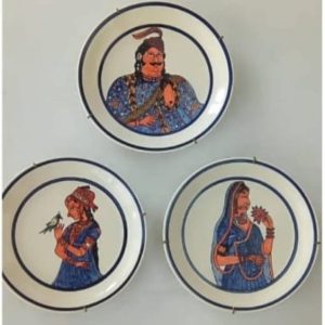 Begum & Wajid Ali Shah Ceramic Handpainted Wall Plates