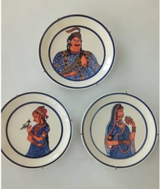 Begum & Wajid Ali Shah Ceramic Handpainted Wall Plates