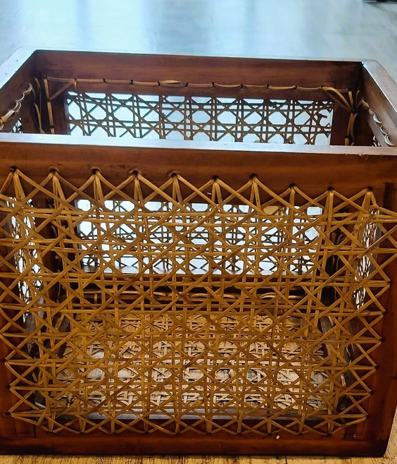 Handwoven Pinewood Cane Work Basket