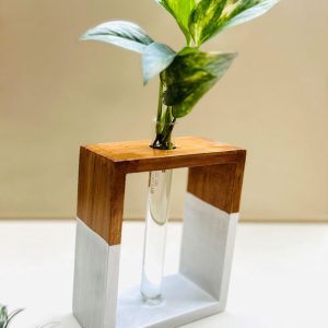Handmade Wooden Half-Painted Table Planter