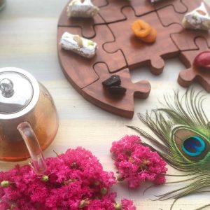 Handmade Wooden Puzzle-design Platter