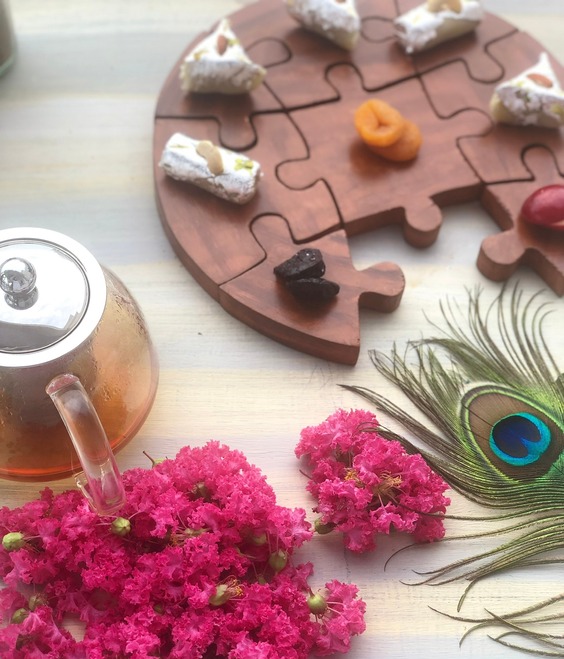 Handmade Wooden Puzzle-design Platter