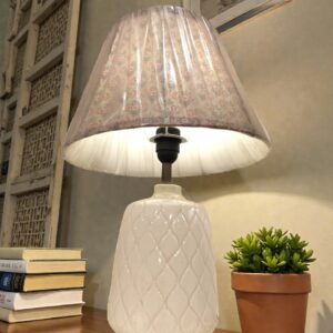 Ceramic Lamp with  Shade (Cream & Sky Blue)