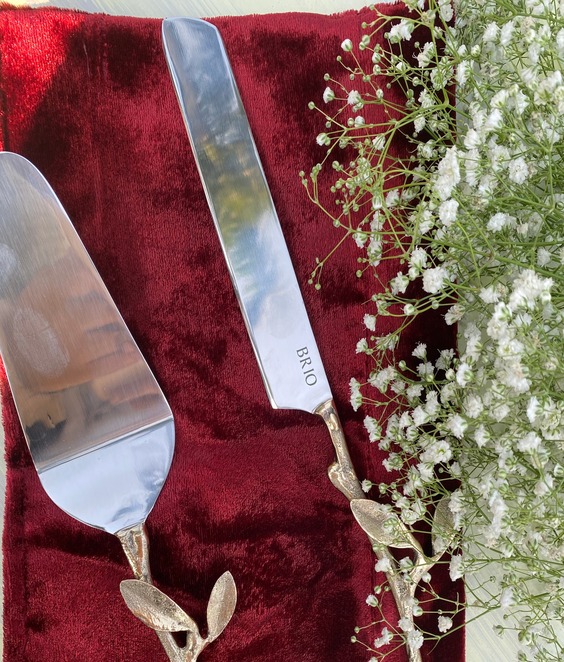 Handcrafted Cake Knife and Server Set