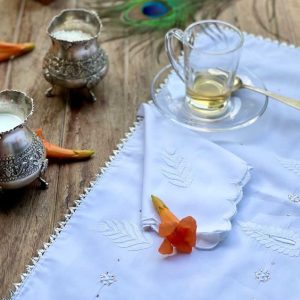 Cotton Chikankari and Mukesh Work Table Mat