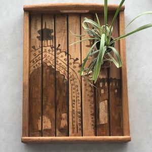 Rumi Darwaza Hand-Painted Wooden Tray