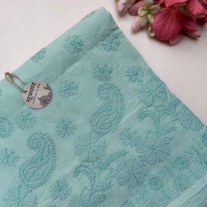 Bakhiya Phanda Chikankari Cotton Saree