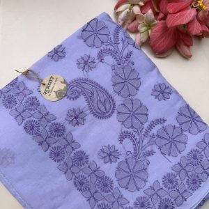 Bakhiya Phanda Chikankari Cotton Saree