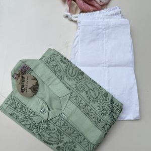 Chikankari Cotton Kurta With Pajama (Boys)