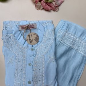 Cot Set Cotton Kurta Mukesh Work (Girls)