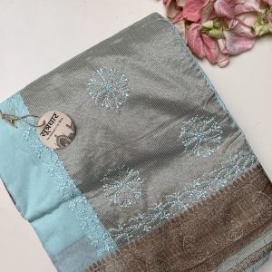 Chikankari Chanderi Resham Dhaga Saree