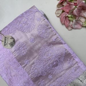 Chikankari Chanderi Resham Dhaga Saree