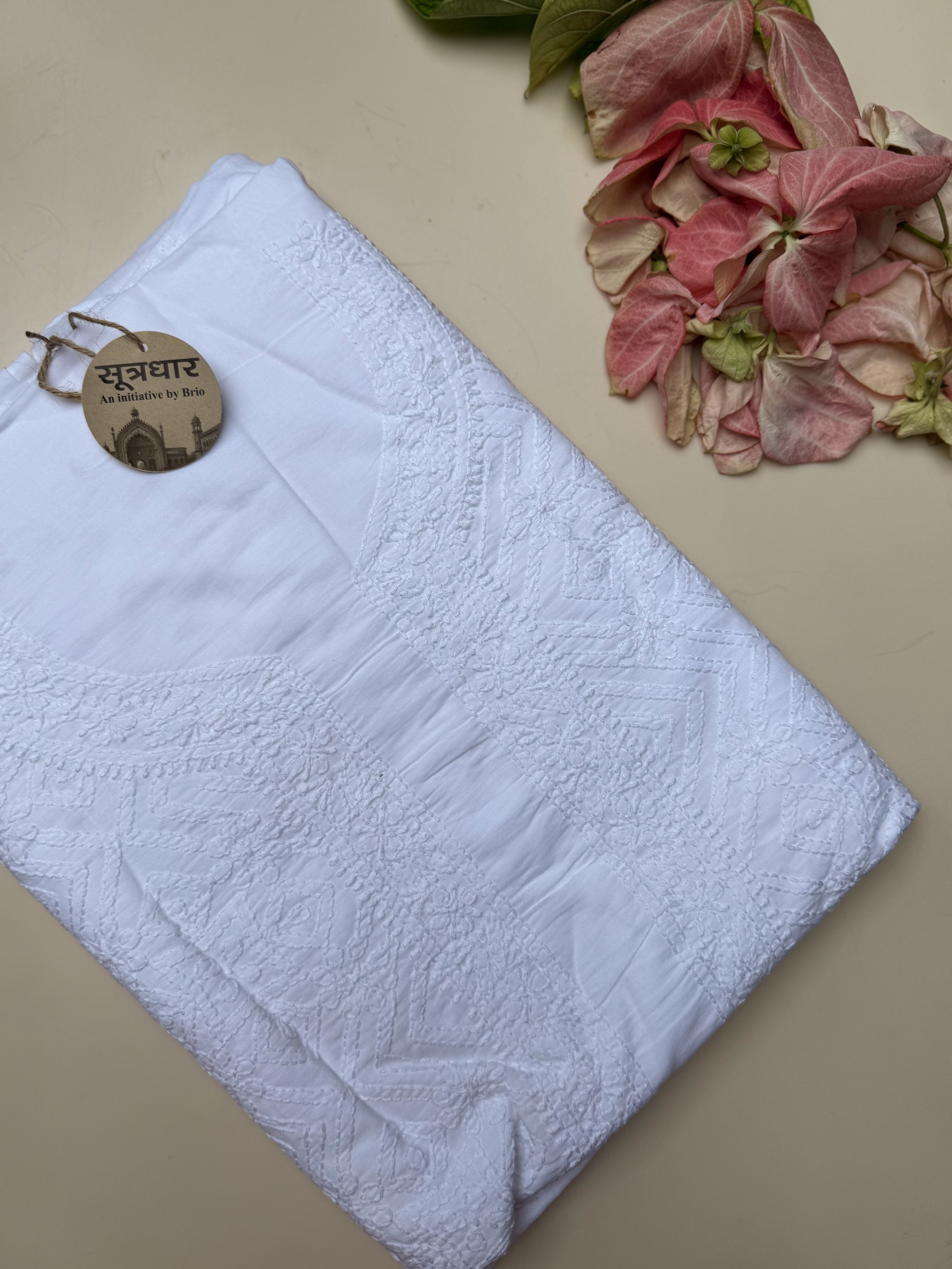 Chikankari Cotton Unstitched Kurta