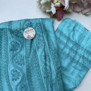 tussar silk chanderi anarkali with stole