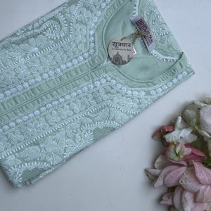 Stitched Front Work Handmade Jaali Cotton Ladies Kurti