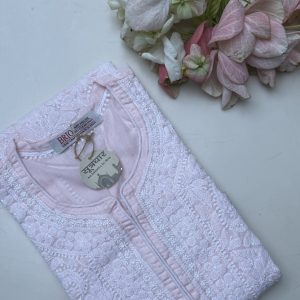 Stitched Front Work Handmade Jaali Cotton Ladies Kurti