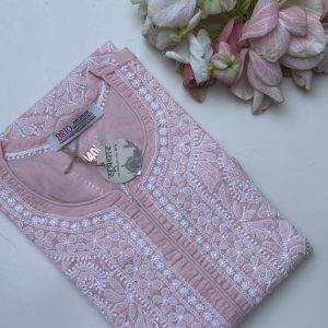 Stitched Front Work Handmade Jaali Cotton Ladies Kurti