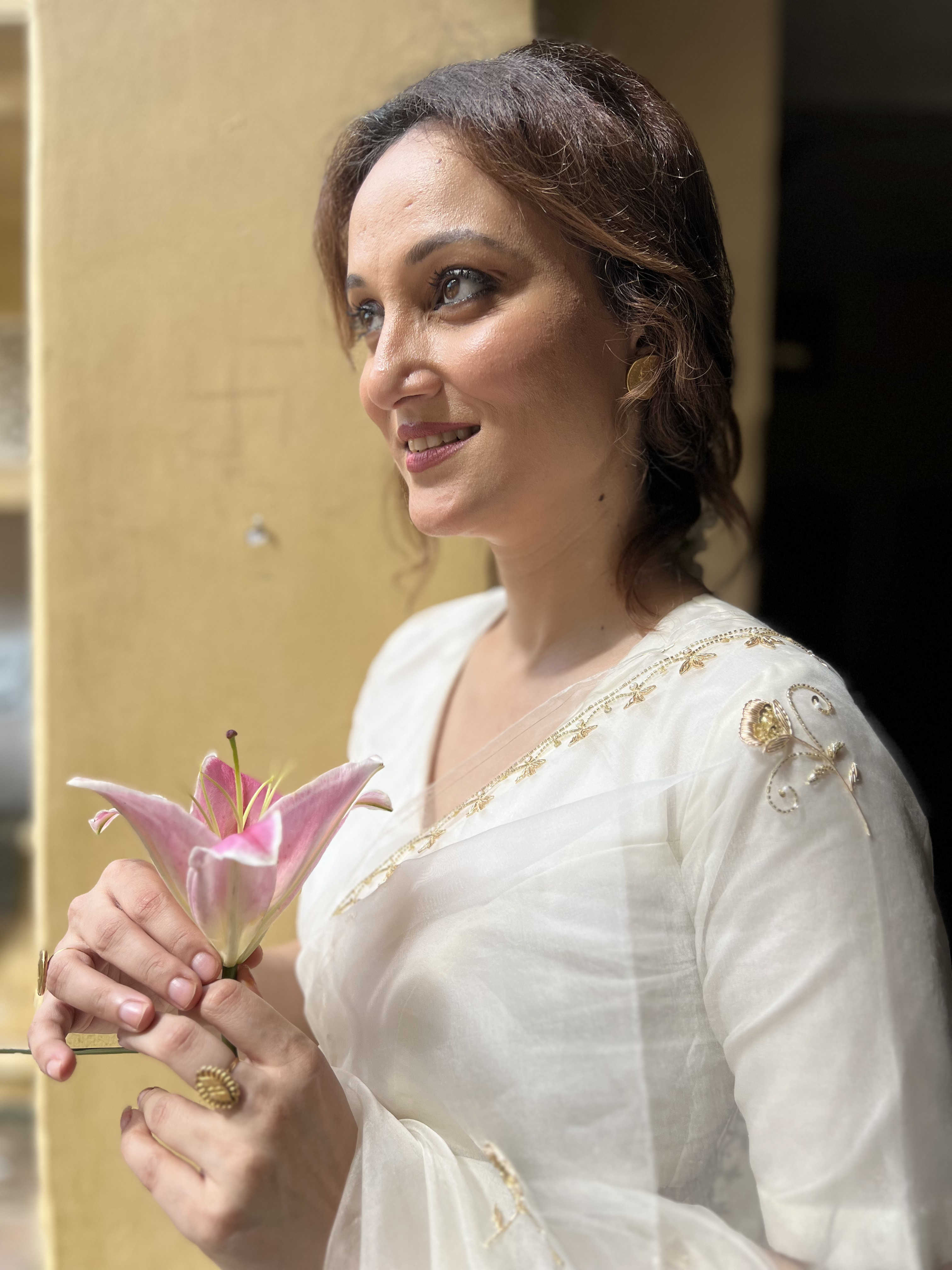 Organza Aari Zardozi Work Saree