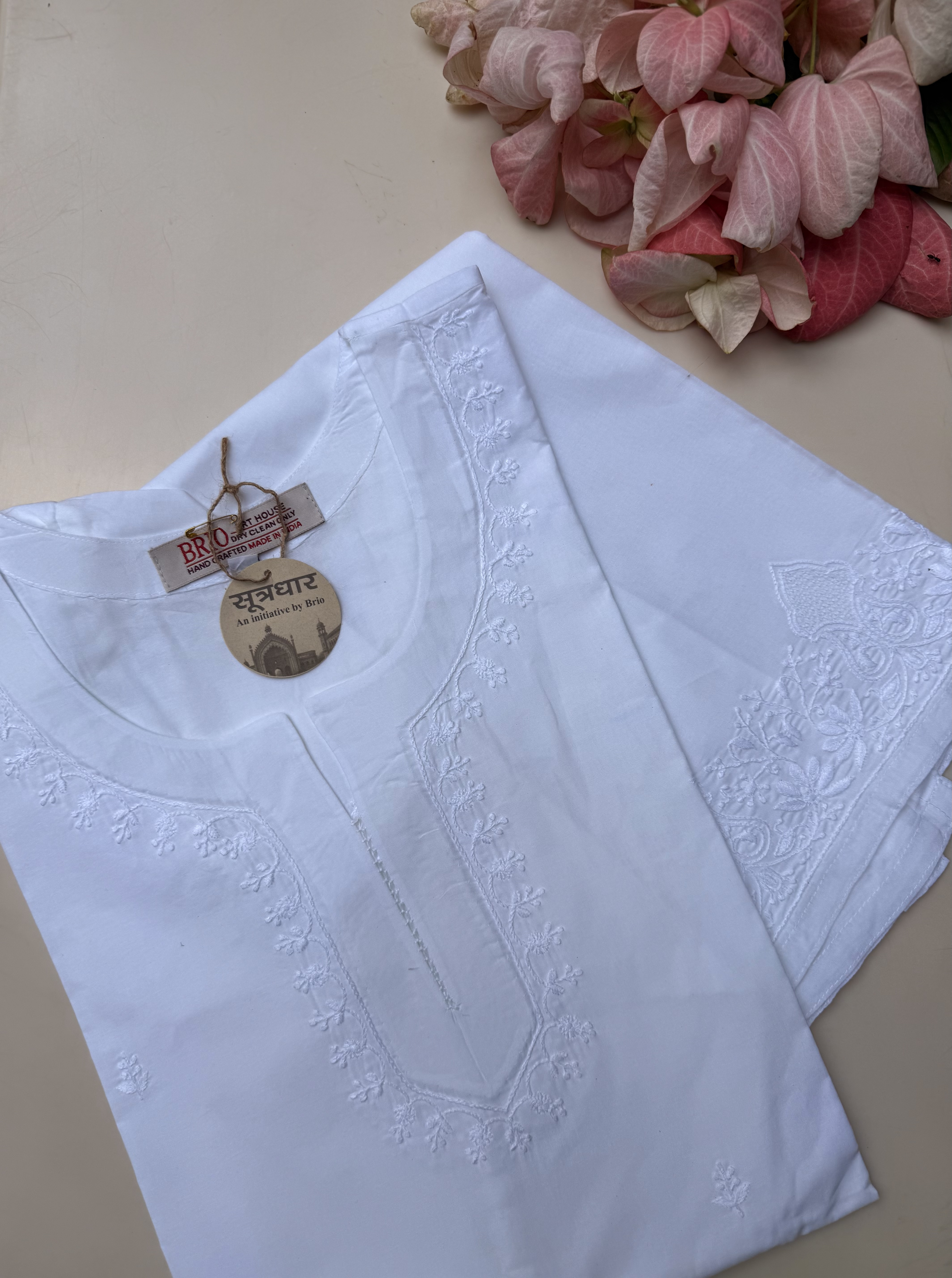 Pure Cotton Chikankari Fine Booti Work Short Kurti - Image 4