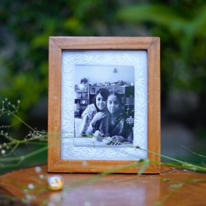 Aari Zardozi Photo Frame Handcrafted Maroon Lucknow Indian Art