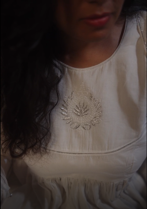 handicraft chikankari cotton angrakha for women