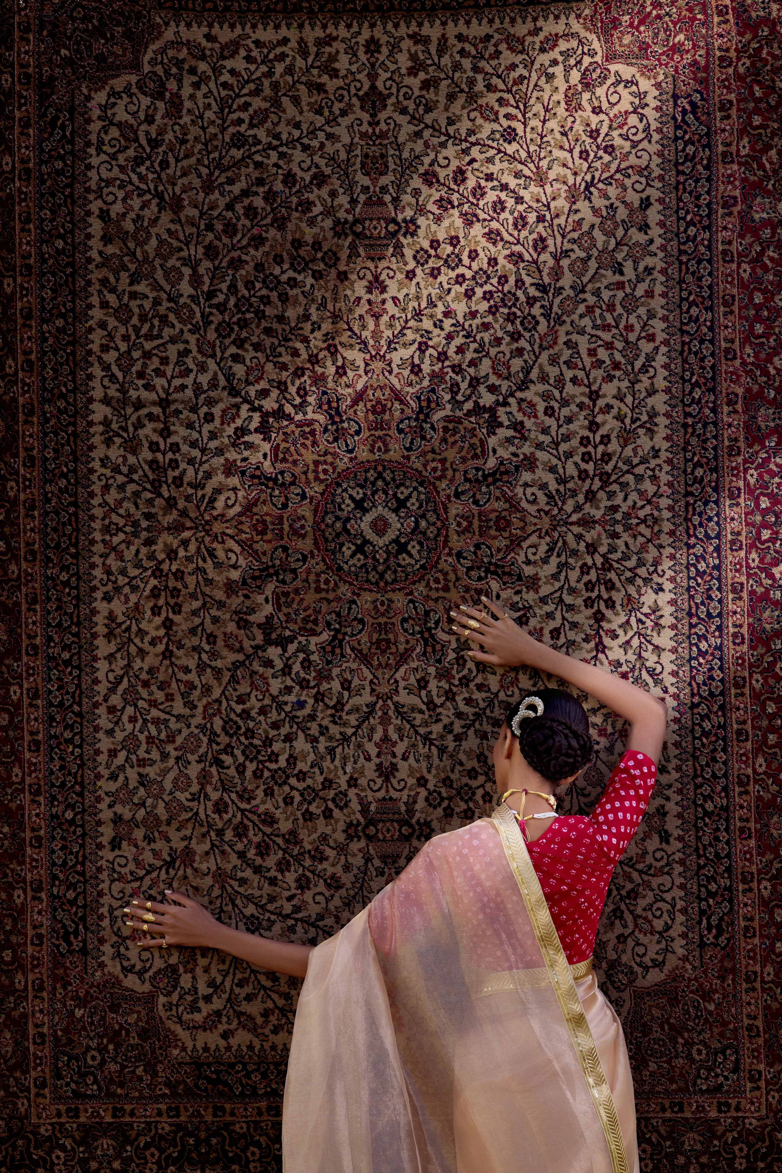 Blush Gold Tissue Saree