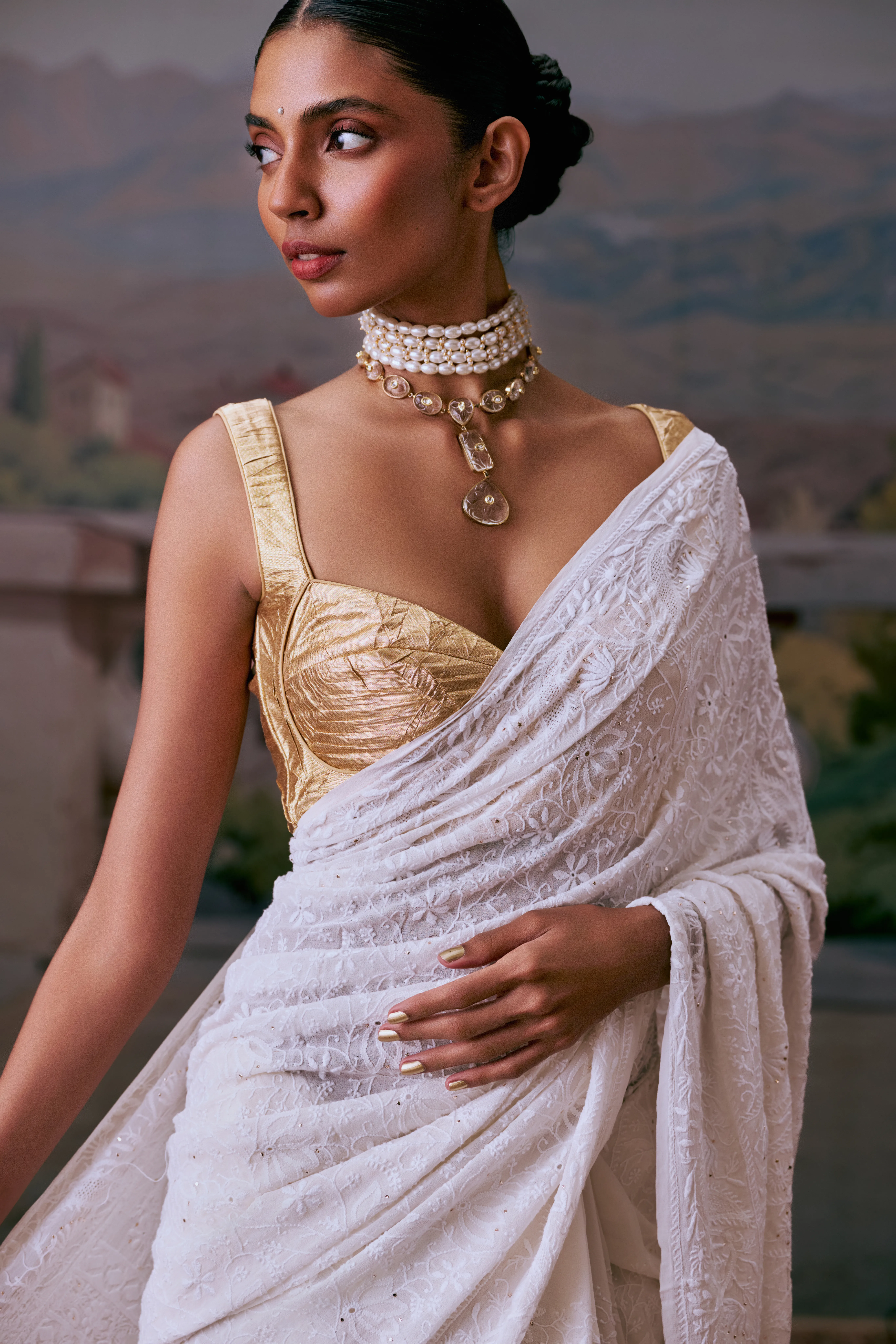 Chikankari Georgette Full Work Saree