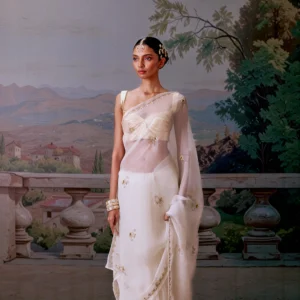 Bliss White Organza Saree