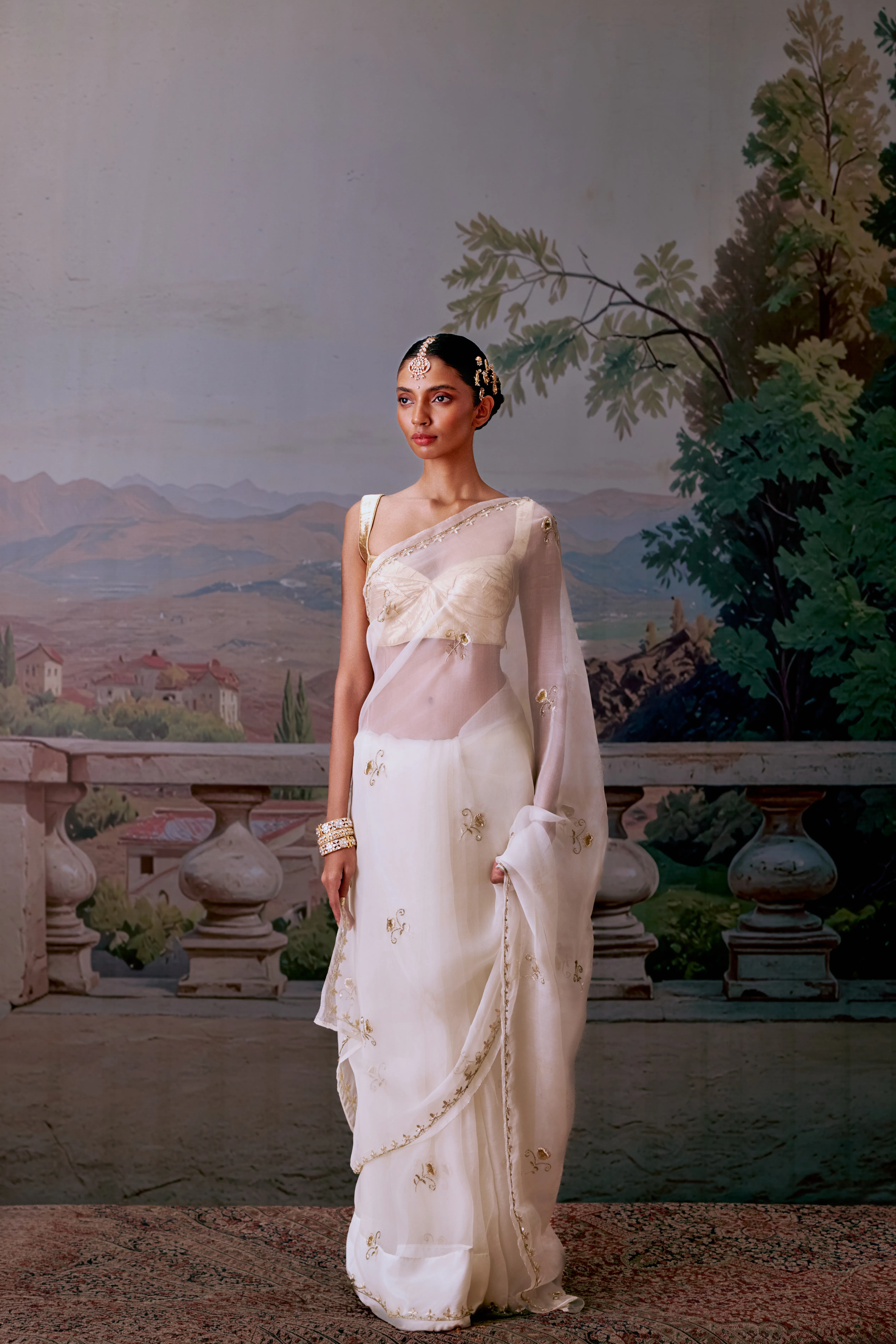 Bliss White Organza Saree