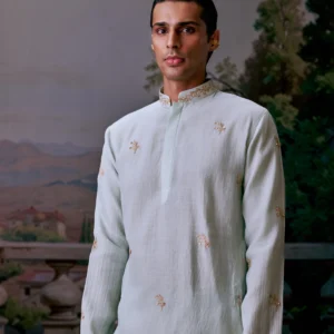 Luxe Aari Zardosi & Mul Chanderi Kurta Set