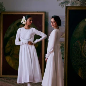 Ethereal Chikankari Angarkha Set