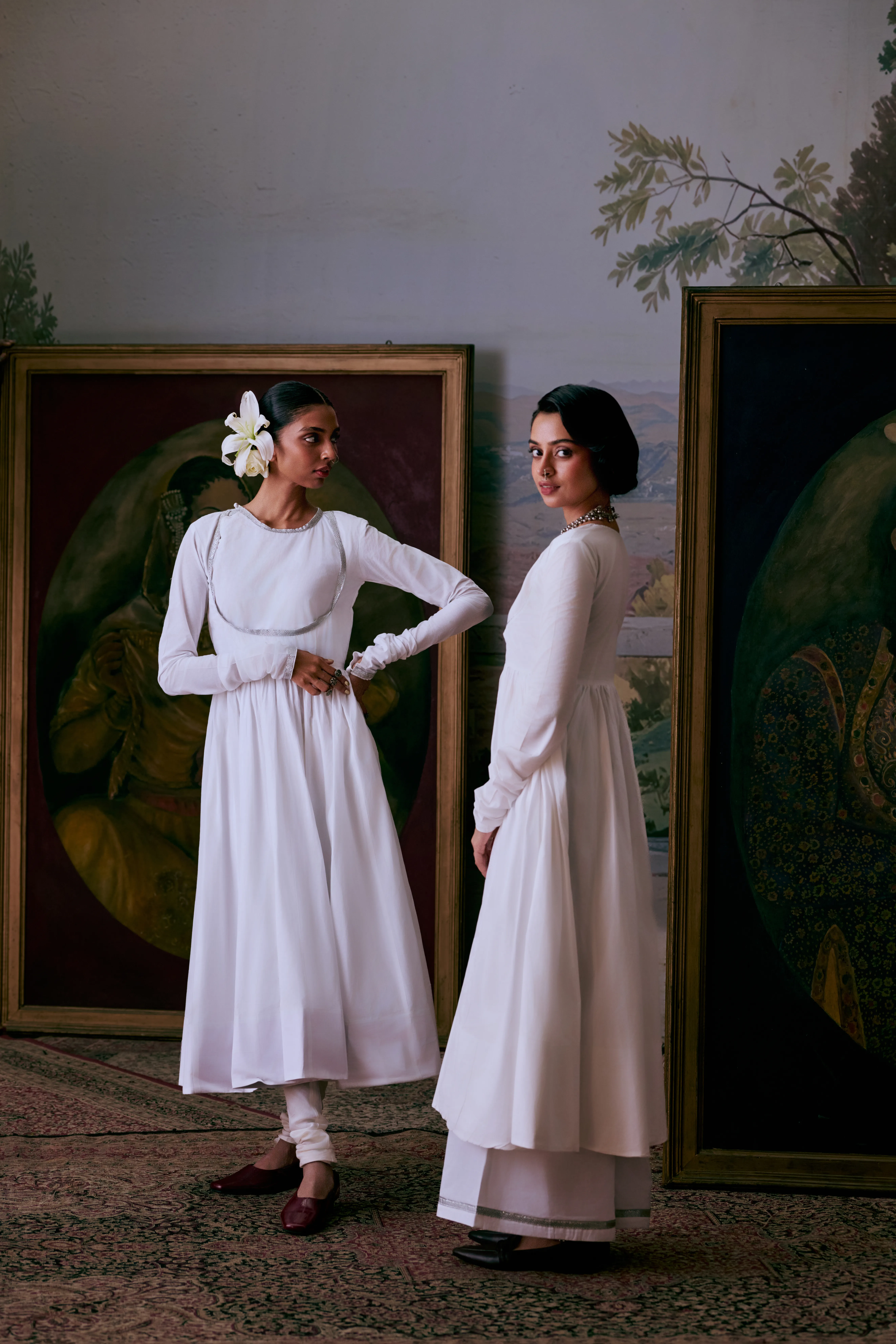 Ethereal Chikankari Angarkha Set