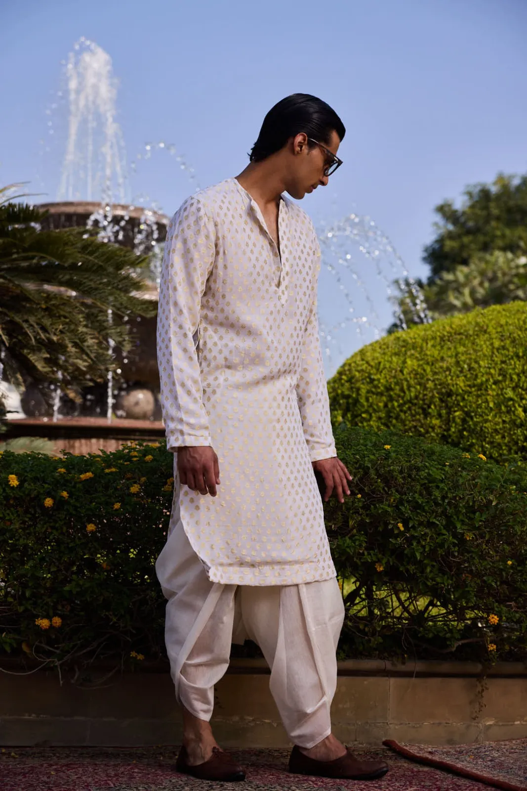 Traditional Khaddi Kurta Dhoti Set