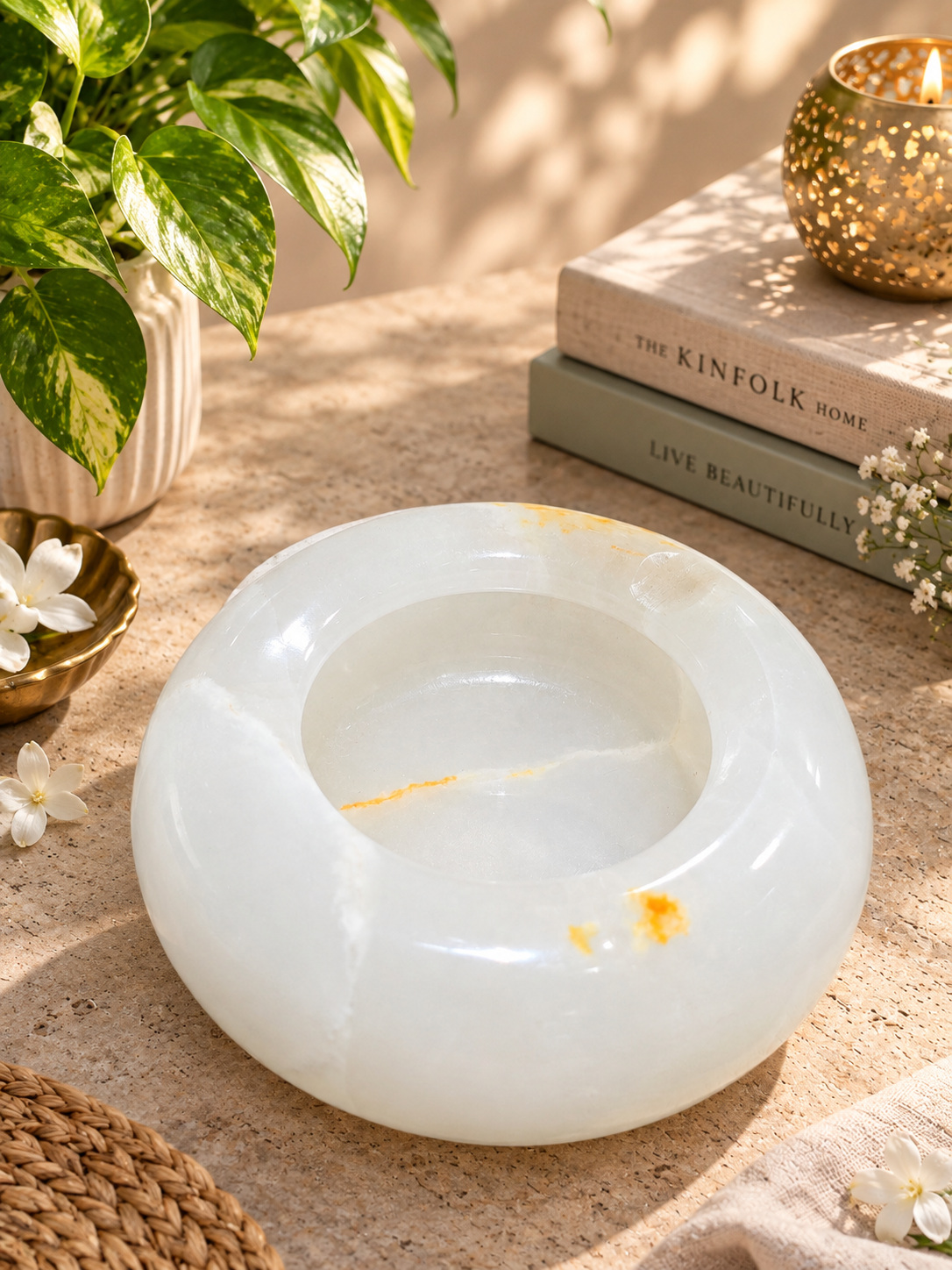 Handmade Marble Ash Tray by Brio Art House.