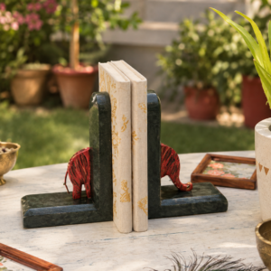 Handmade Wooden elephant Bookstand by Brio Art House.