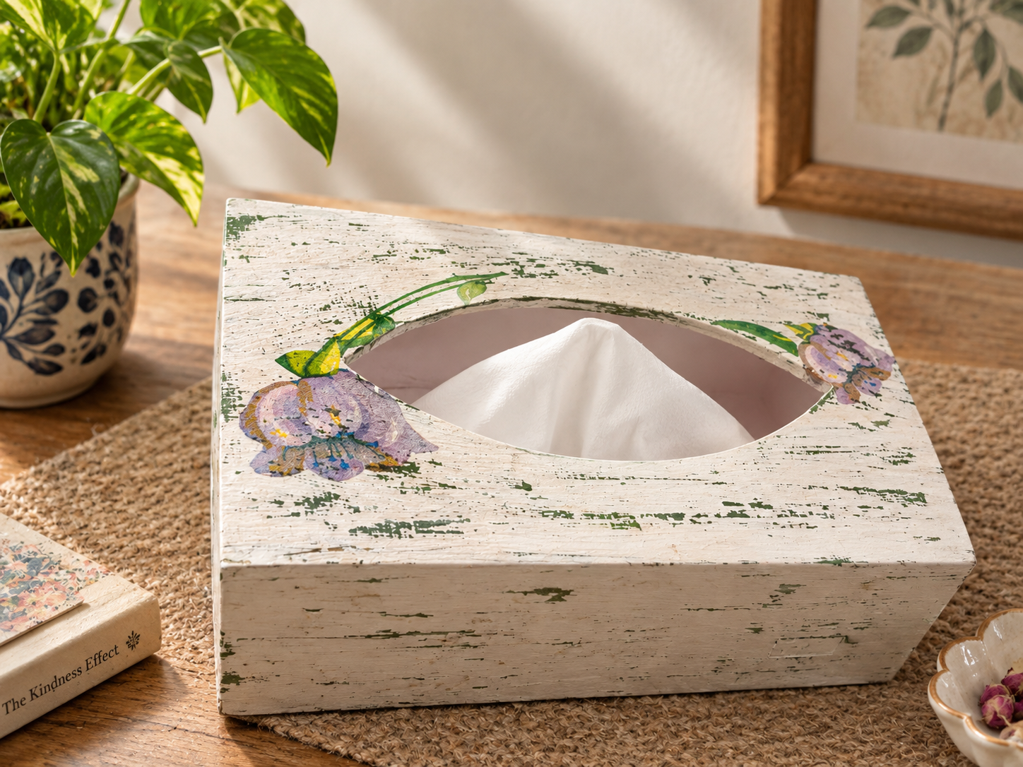Handmade Pink Tissue Box by Brio Art House.