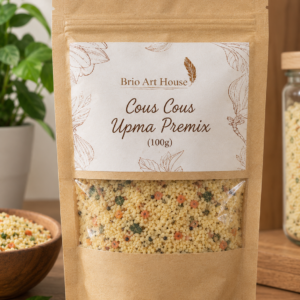 Handmade Couscous Upma Premix Pouch by Brio Art House – Organic & Fresh.
