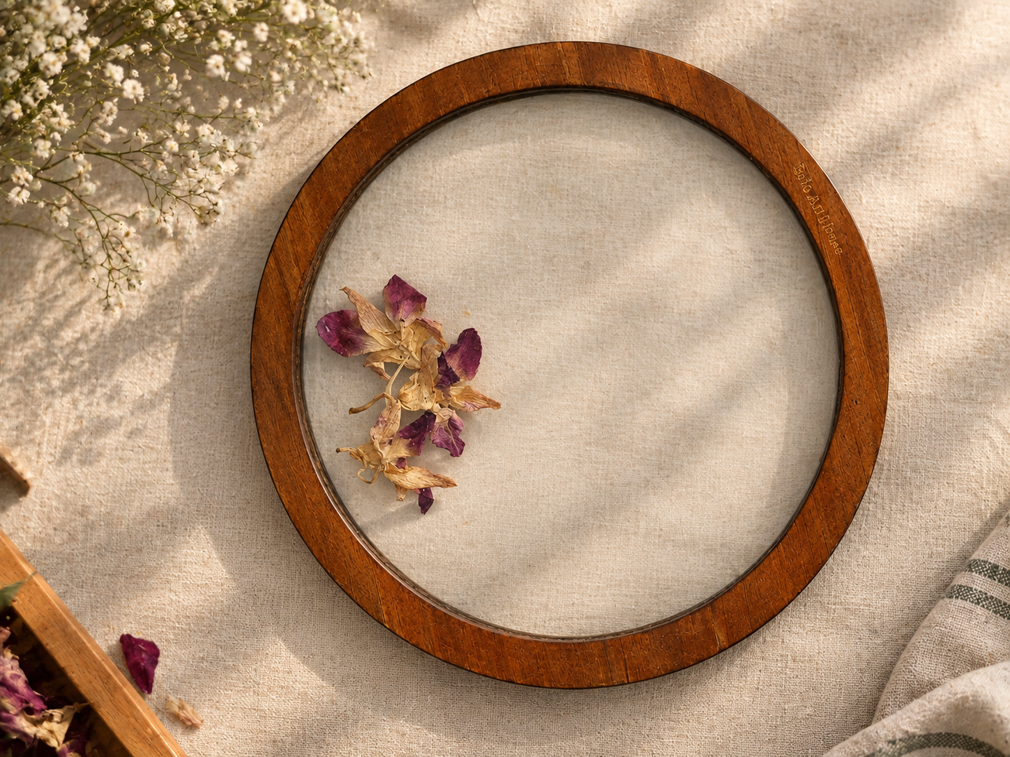 Handmade Wooden Wooden Pressed Flower Tray by Brio Art House.