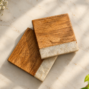 Handmade Square Shape Coaster Sangmarmar by Brio Art House.