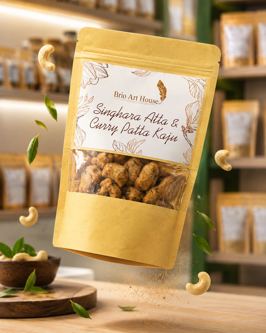 Handmade Singhara Atta Snack by Brio Art House – Organic & Fresh.