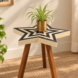Handmade Star-Shaped Table by Brio Art House.