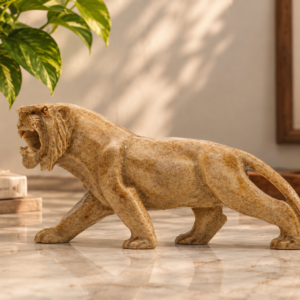 Handmade Gorara Stone Lion by Brio Art House.