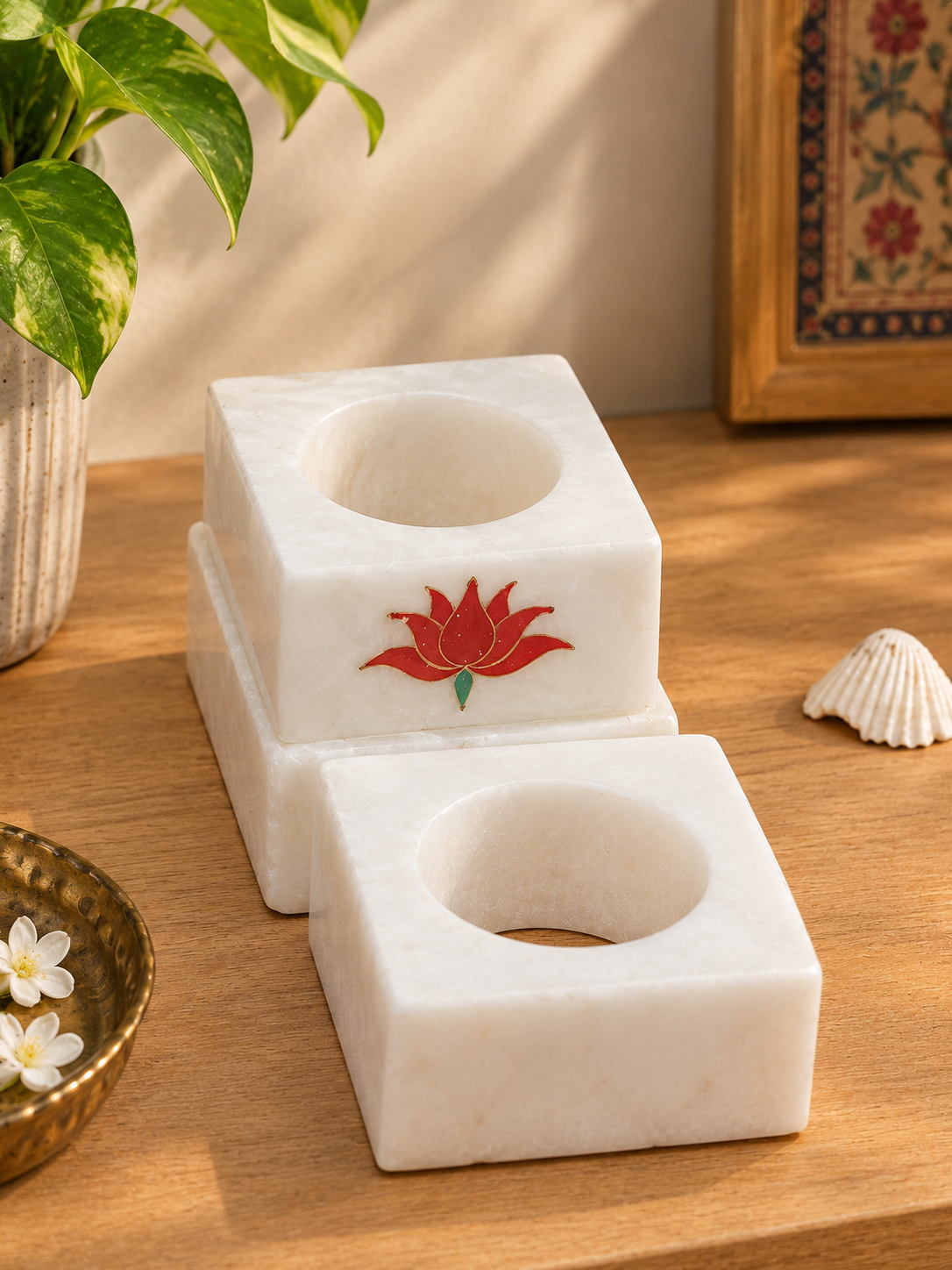 Handmade Marble Tissue Holder by Brio Art House.